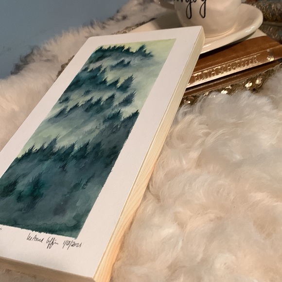 “Frosty Morning “ in the Appalachian mountains. 6” x 12” x 3/4” watercolor - Picture 6 of 8